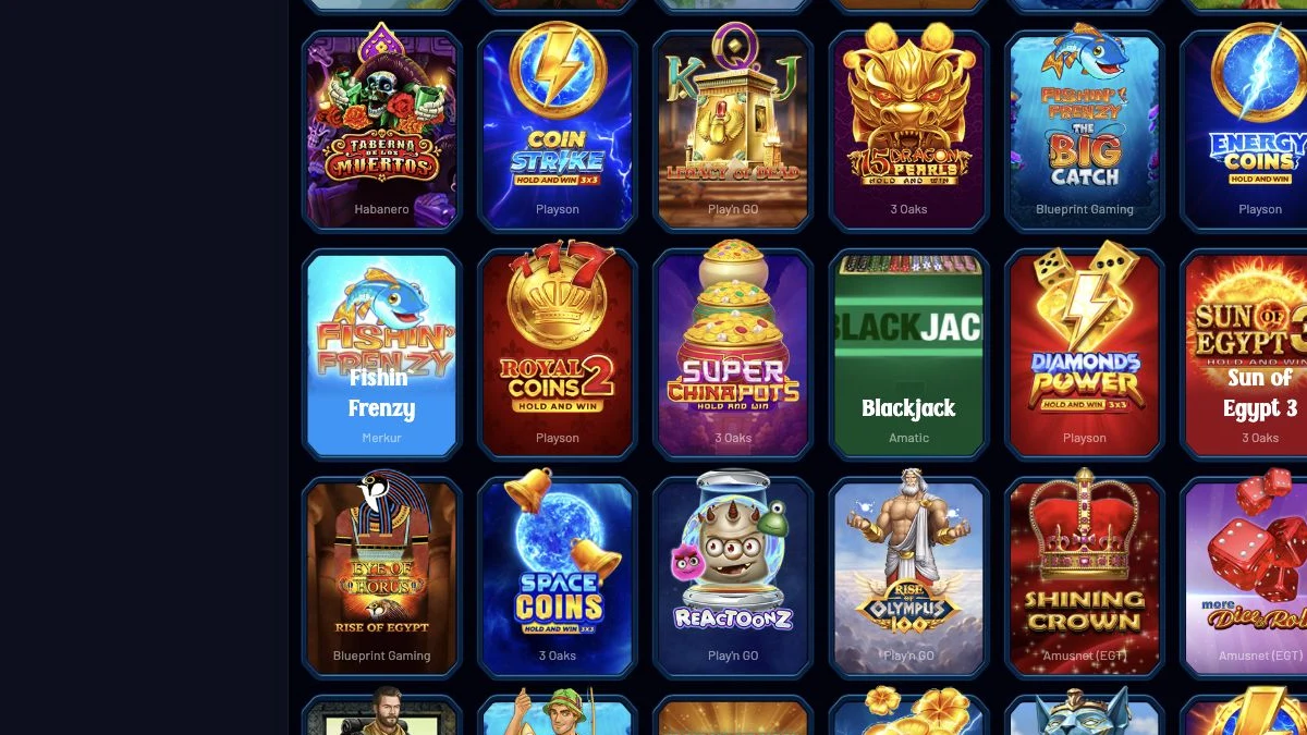 Dracula spillobby med live- og casinokategorier