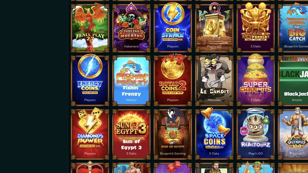 Rivo spillobby med live- og casinokategorier