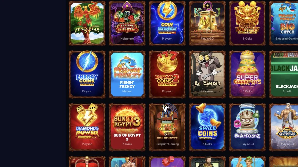 Wildzy spillobby med live- og casinokategorier