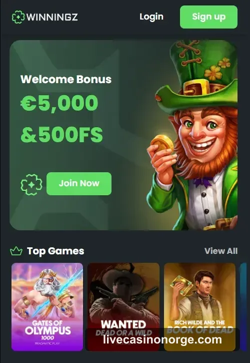 Winningz Casino bonus og kampanjer