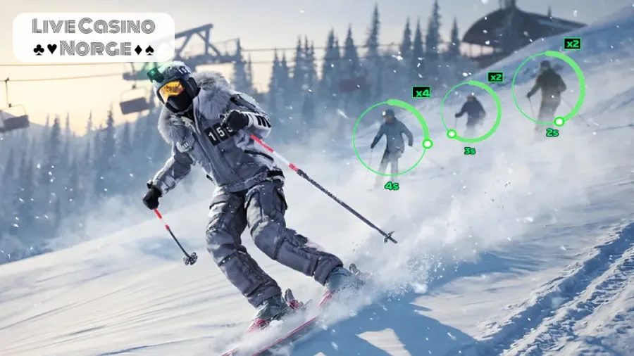 Snow Run fra 155.io med skiløpere i live kameraformat