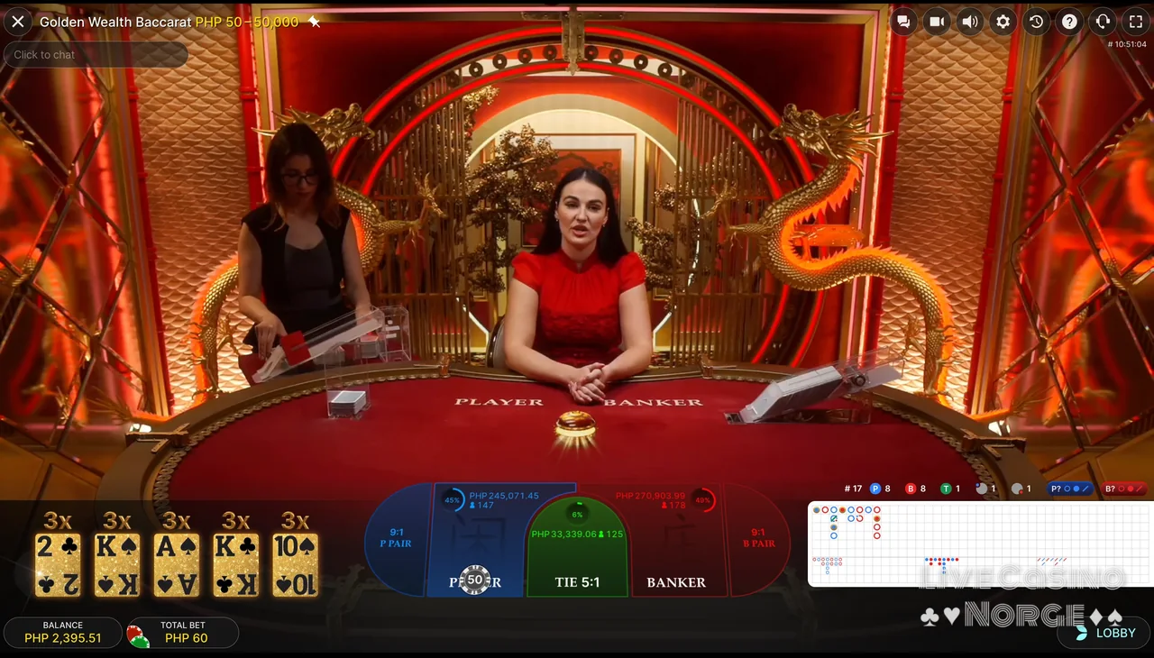 Golden Wealth Baccarat - Golden-multiplikatorene gir ekstra gevinstpotensial.