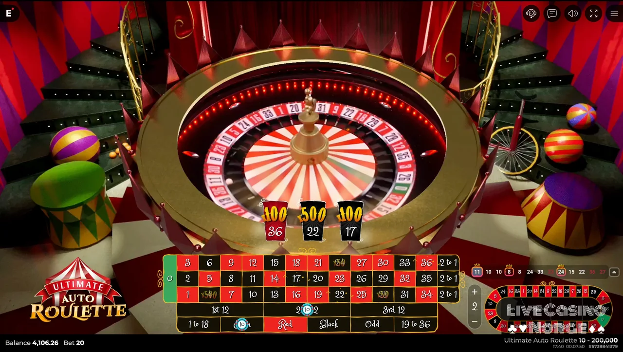 Ultimate Auto Roulette - Ekstra multiplikatorer kan kjøpes før spinnet starter.