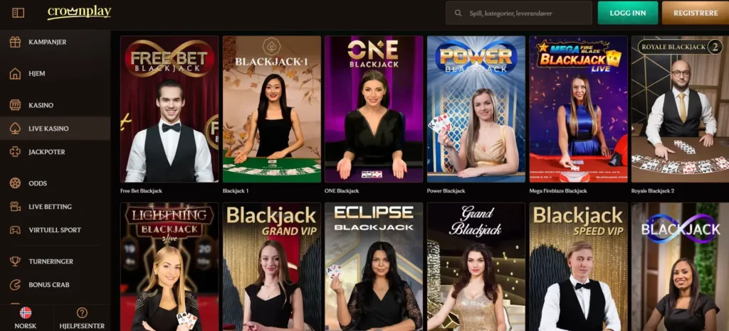 Blackjack live spill crownplay casino
