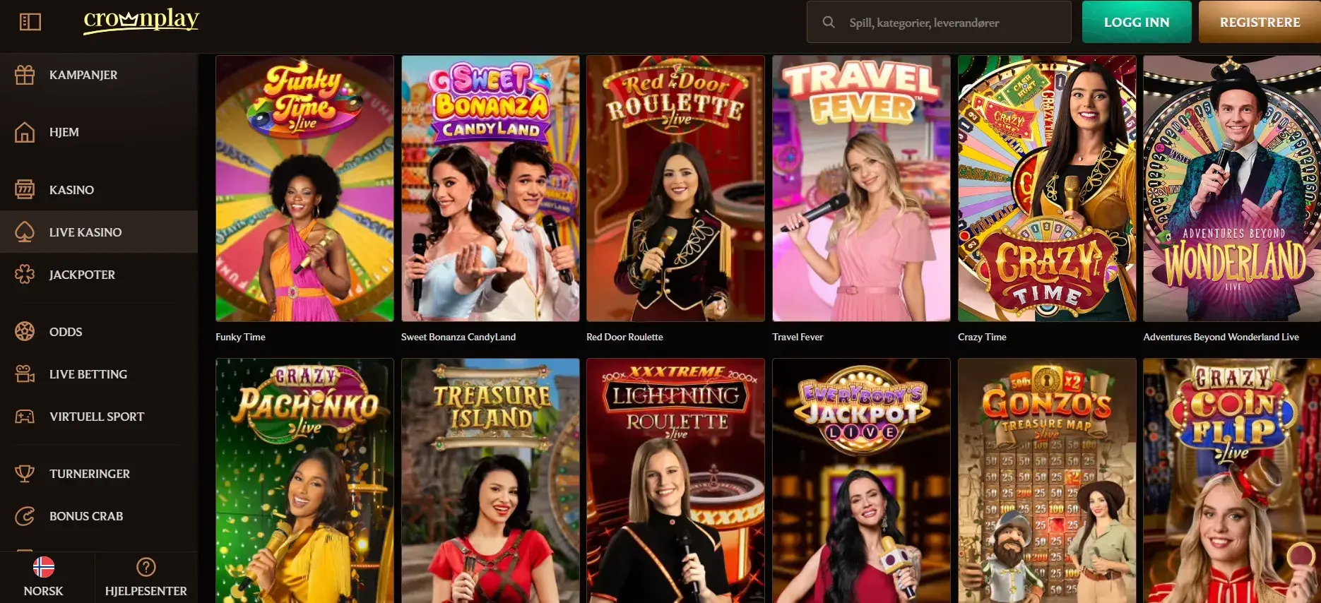 gameshow live casino crownplay