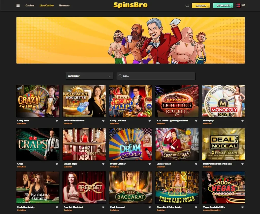 SpinsBro Casino - Live Casino