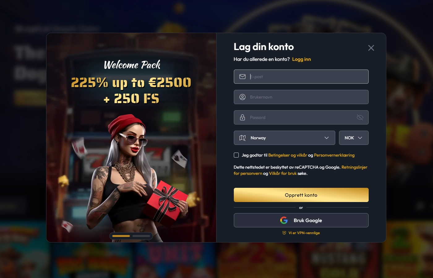 Gangsta Casino - Registrer